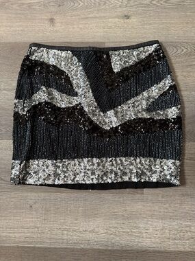 H&M Sequin Pencil Skirt - Black & Silver